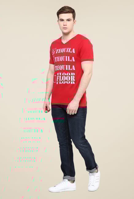 Yepme Red Tequilla Printed T Shirt Yepme Red Tequilla Printed T Shirt