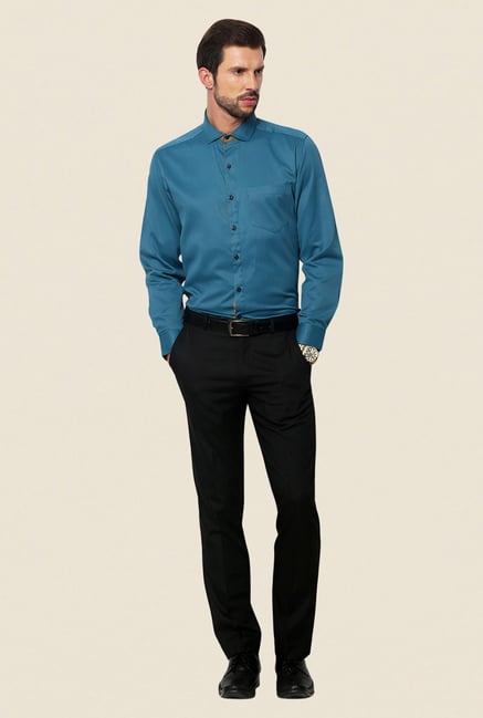 Yepme Blue Roswell Premium Slim Fit Shirt Yepme Blue Roswell Premium Slim Fit Shirt