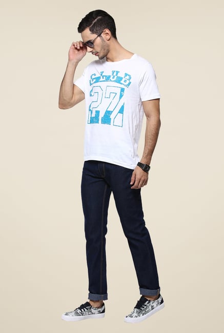 Yepme White Club Printed T Shirt Yepme White Club Printed T Shirt