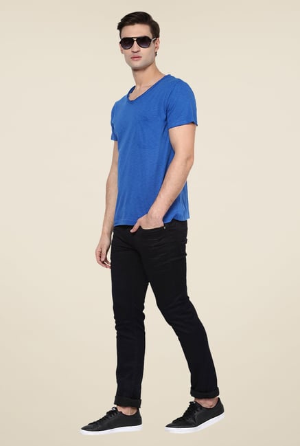 Yepme Blue Solid T Shirt Yepme Blue Solid T Shirt