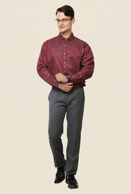 Yepme Maroon Rodrick Premium Shirt Yepme Maroon Rodrick Premium Shirt