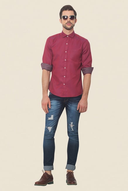 Yepme Maroon Hamlett Premium Shirt Yepme Maroon Hamlett Premium Shirt