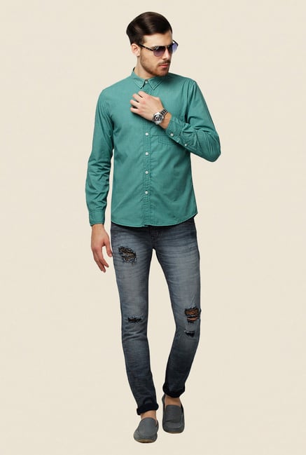 Yepme Green Hossman Premium Shirt Yepme Green Hossman Premium Shirt