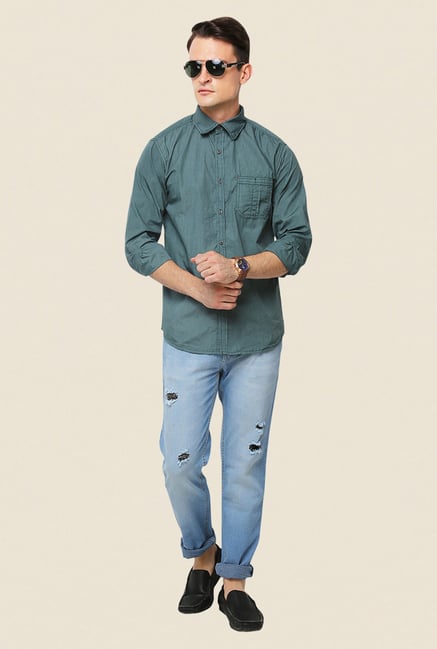 Yepme Green Texon Premium Shirt Yepme Green Texon Premium Shirt