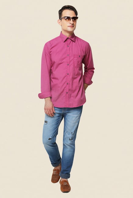 Yepme Pink Texon Premium Shirt Yepme Pink Texon Premium Shirt