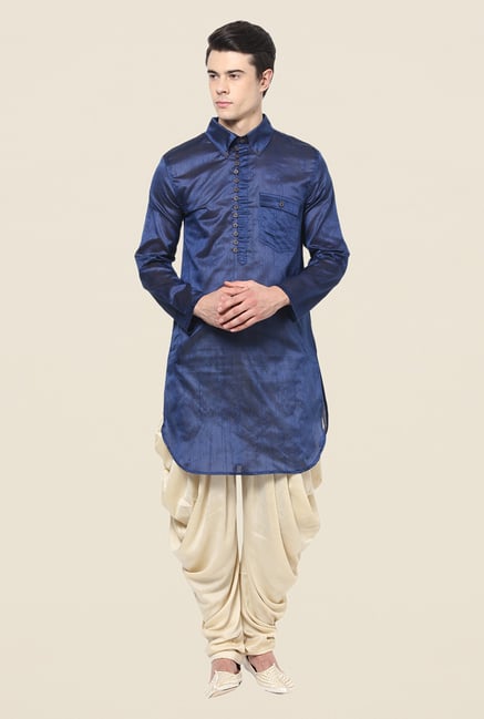 Yepme Navy Graeme Solid Kurta Yepme Navy Graeme Solid Kurta