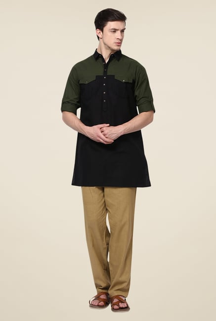Yepme Black Neiman Solid Cotton Kurta Yepme Black Neiman Solid Cotton Kurta