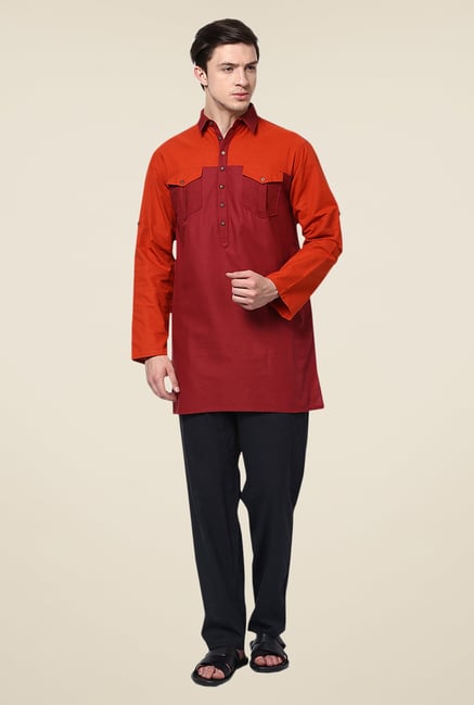 Yepme Burgundy Neiman Solid Cotton Kurta Yepme Burgundy Neiman Solid Cotton Kurta