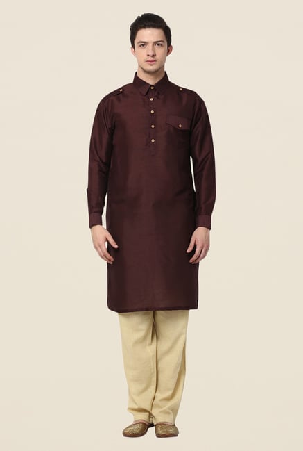 Yepme Dark Brown Rooney Solid Kurta Yepme Dark Brown Rooney Solid Kurta