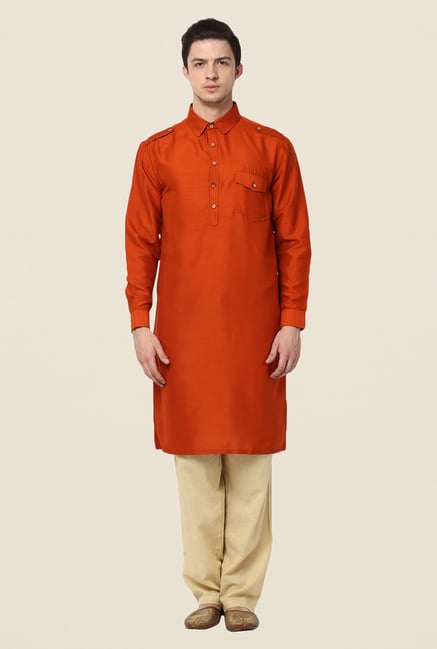 Yepme Orange Rooney Solid Kurta Yepme Orange Rooney Solid Kurta
