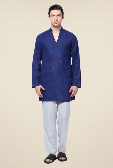 Yepme Royal Blue Jamie Embroidered Kurta Yepme Royal Blue Jamie Embroidered Kurta