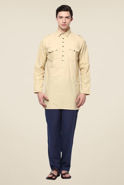 Yepme Beige Bret Solid Kurta Yepme Beige Bret Solid Kurta