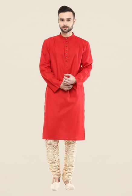 Yepme Red Augustus Solid Kurta Yepme Red Augustus Solid Kurta