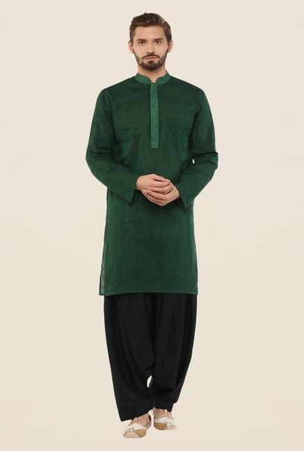 Yepme Dark Green Chris Solid Kurta Yepme Dark Green Chris Solid Kurta