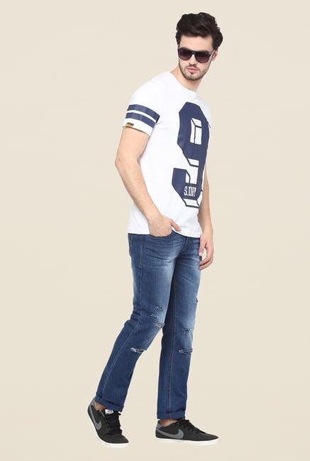 Yepme Blue Slim Fit Distressed Jeans Yepme Blue Slim Fit Distressed Jeans