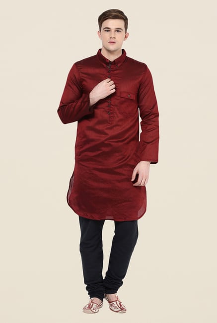 Yepme Maroon Graeme Solid Kurta Yepme Maroon Graeme Solid Kurta