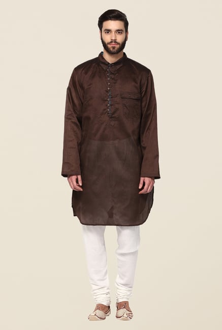 Yepme Brown Graeme Solid Kurta Yepme Brown Graeme Solid Kurta