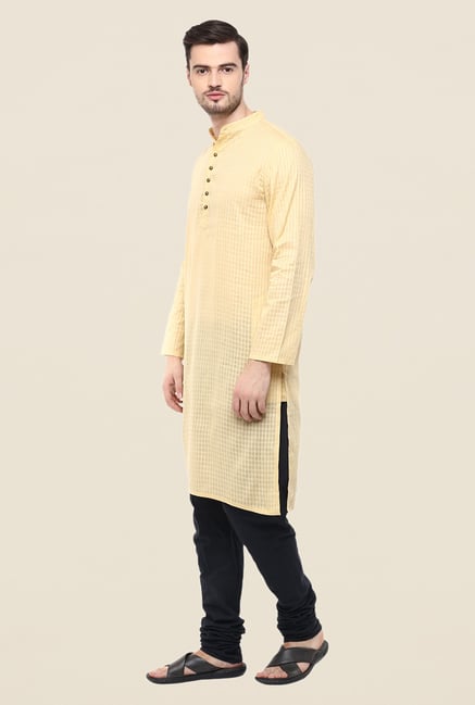 Yepme Beige Andrew Checks Cotton Kurta Yepme Beige Andrew Checks Cotton Kurta