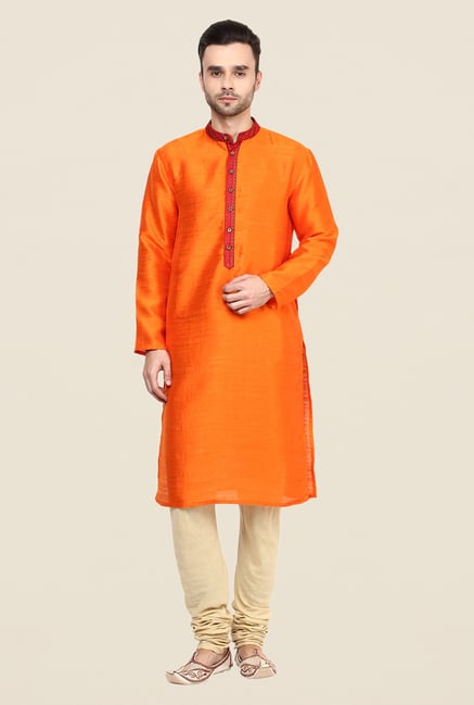 Yepme Orange Donald Solid Kurta Yepme Orange Donald Solid Kurta