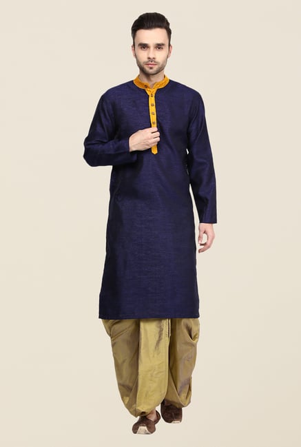 Yepme Navy Donald Solid Kurta Yepme Navy Donald Solid Kurta
