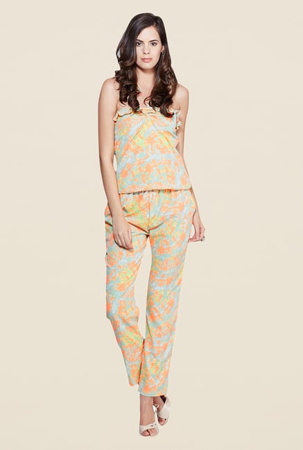 Yepme Elisha Orange & Green Printed Jumpsuit Yepme Elisha Orange & Green Printed Jumpsuit