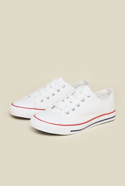 New Look White Lace Up Trainer Shoes New Look White Lace Up Trainer Shoes