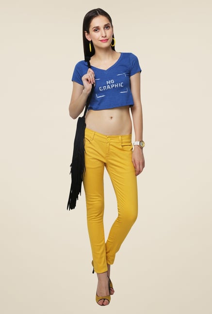 Yepme Clara Yellow Solid Chinos Yepme Clara Yellow Solid Chinos