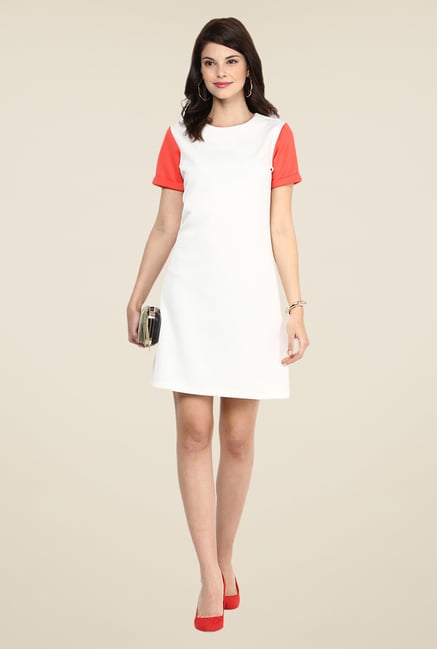 Yepme White Novella Solid A Line Dress Yepme White Novella Solid A Line Dress