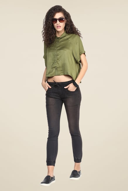 Yepme Black Charcoal Wash Joggers Yepme Black Charcoal Wash Joggers