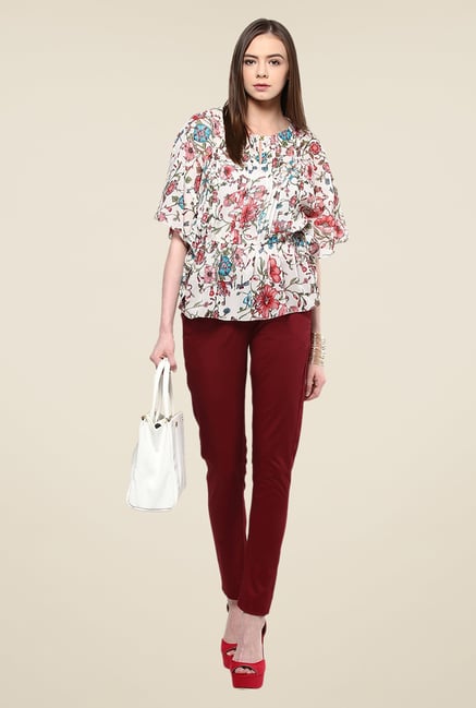 Yepme Rowee Maroon Solid Chinos Yepme Rowee Maroon Solid Chinos