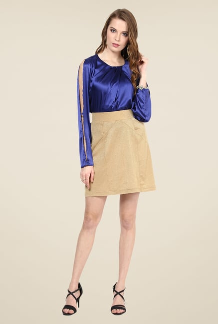 Yepme Sierra Gold Solid Party Skirt Yepme Sierra Gold Solid Party Skirt