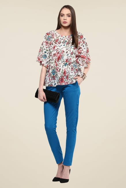 Yepme Rowee Blue Solid Chinos Yepme Rowee Blue Solid Chinos