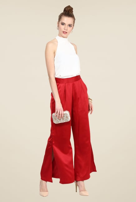 Yepme Adina Red Solid Party Palazzos Yepme Adina Red Solid Party Palazzos