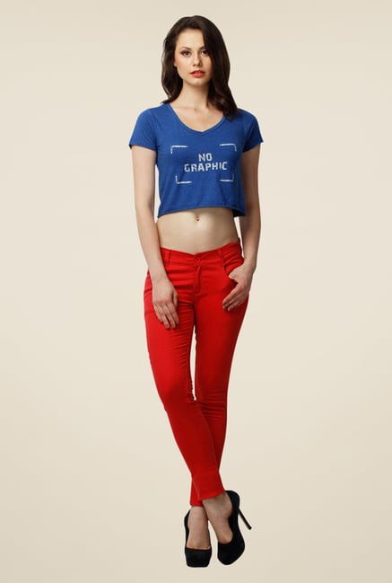 Yepme Clara Red Solid Chinos Yepme Clara Red Solid Chinos