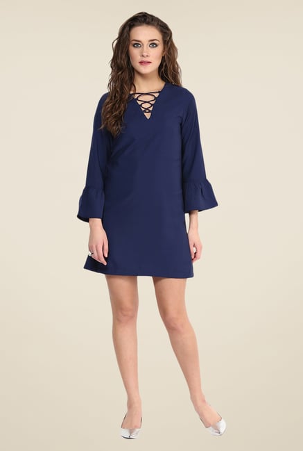 Yepme Navy Marcie Solid Shift Dress Yepme Navy Marcie Solid Shift Dress