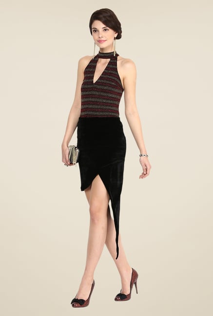 Yepme Hellen Black Solid Party Skirt Yepme Hellen Black Solid Party Skirt