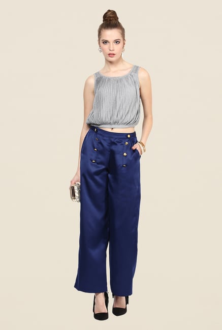 Yepme Marissa Blue Solid Party Palazzos Yepme Marissa Blue Solid Party Palazzos