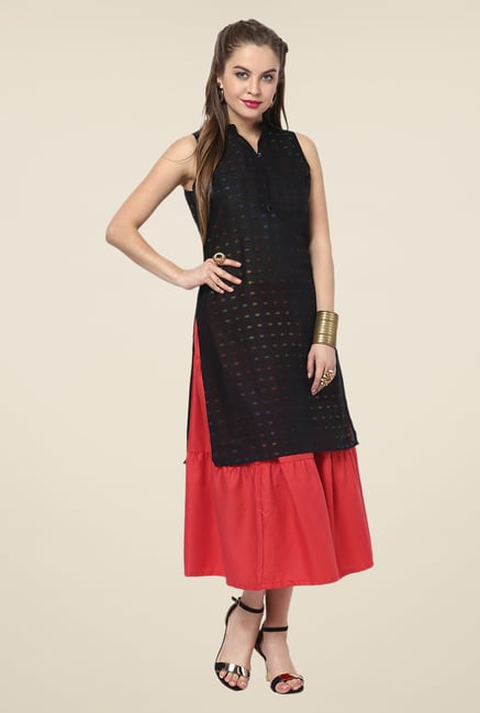 Yepme Emma Red Solid Midi Skirt Yepme Emma Red Solid Midi Skirt