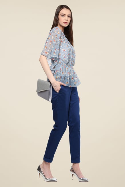 Yepme Terte Dark Blue Solid Chinos Yepme Terte Dark Blue Solid Chinos