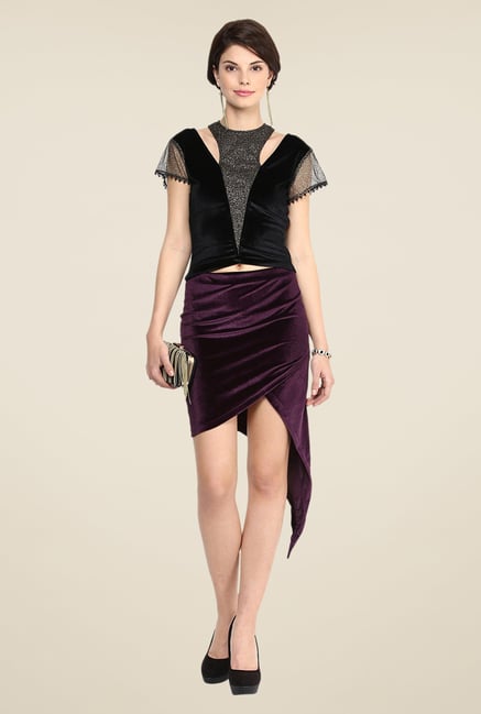 Yepme Hellen Purple Solid Party Skirt Yepme Hellen Purple Solid Party Skirt