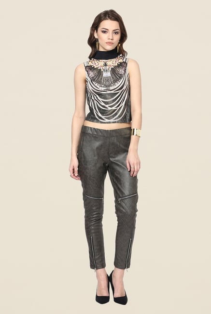 Yepme Katlyn Dark Green Party Jeggings Yepme Katlyn Dark Green Party Jeggings