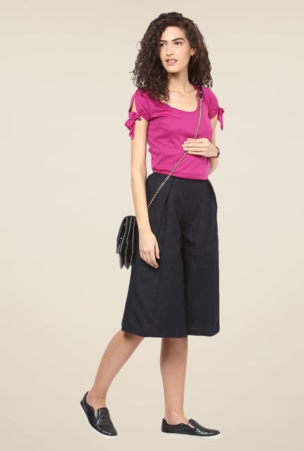 Yepme Black Solid Culottes Yepme Black Solid Culottes