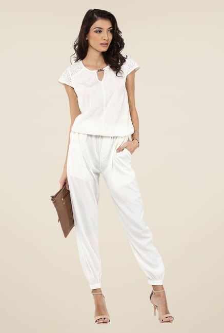 Yepme Nigella White Solid Jumpsuit Yepme Nigella White Solid Jumpsuit