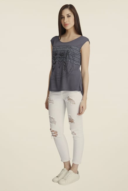 Vero Moda Grey Printed Top Vero Moda Grey Printed Top