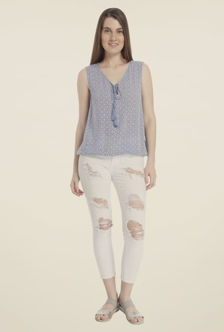 Vero Moda Blue Printed Top Vero Moda Blue Printed Top