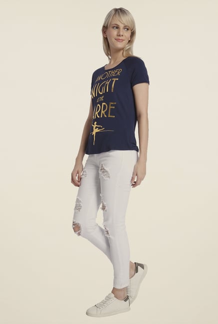 Vero Moda Navy Printed Top Vero Moda Navy Printed Top