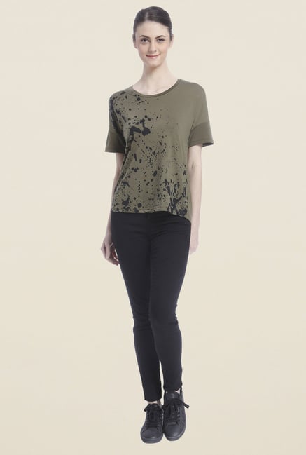 Vero Moda Olive Printed Top Vero Moda Olive Printed Top