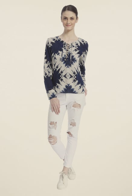 Vero Moda Blue Printed Top Vero Moda Blue Printed Top
