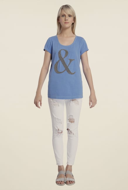 Vero Moda Blue Printed T Shirt Vero Moda Blue Printed T Shirt