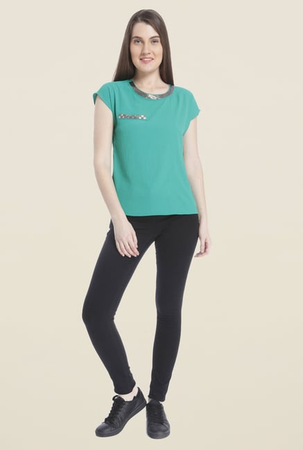 Vero Moda Green Solid Top Vero Moda Green Solid Top